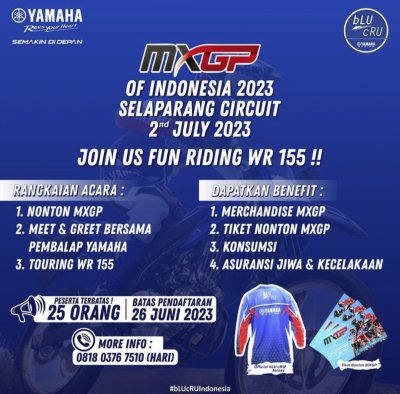 BLU CRU FUN RIDING HADIR KEMBALI, YAMAHA STSJ AJAK KONSUMEN WR 155 R EKSPLOR KEINDAHAN LOMBOK