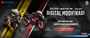 Suzuki GSX Series Digital Modifikasi. Program kompetisi mewadahi kreatifitas anak bangsa dari seluruh Indonesia melalui sarana Digital Modifikasi.