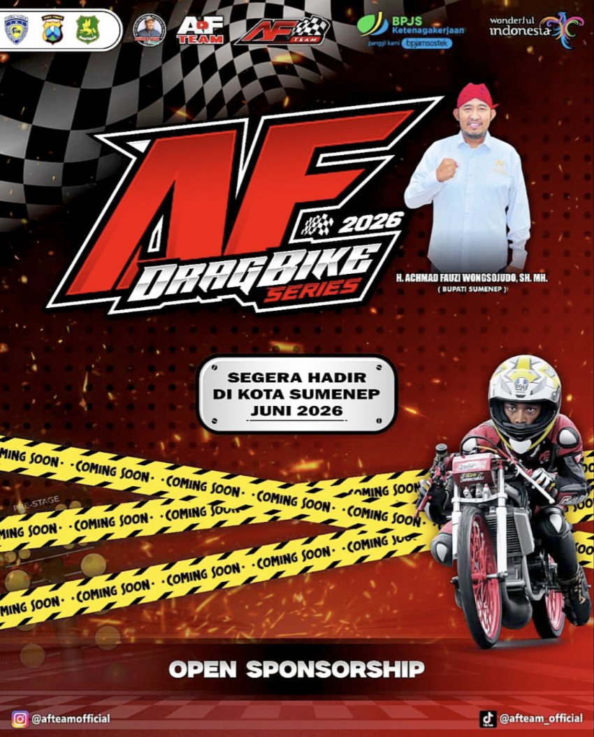 Preview - AF Drag Bike Openchampionship 2026, Series, Sumenep : TUANGKAN  KONTEN MENARIK, JAGA STABILITAS HOBI PRESTASI OTOMOTIF NASIONAL !