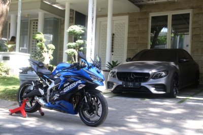 Baby Blue ZX 250R. Disambut meriah sebagai keluarga besar Mega Team Karapan - Dmillers Racing Team.