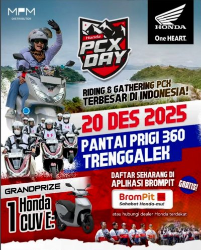 1.000 Pecinta Skutik Premium Akan Ramaikan Honda PCX Day 2025 Prigi, Berhadiah 1 Unit Honda CUV-e