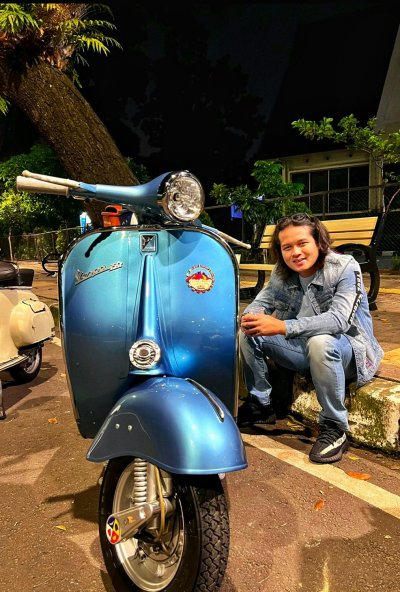 Mevans Sanggramawijaya - Onesixeight Racing Team. Transformasi hobi baru ke retro segmen Vespa, cukup banyak pelajaran kehidupan yang dipetik dari sini. 