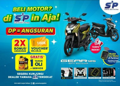 BELI YAMAHA GEAR 125 DI SIP, BANYAK HADIAHNYA