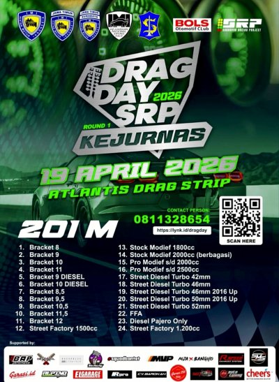 Preview - Kejurnas Drag Day SRP 2026, Surabaya : KELAS TURBO MAKIN MEMIKAT PERHATIAN !