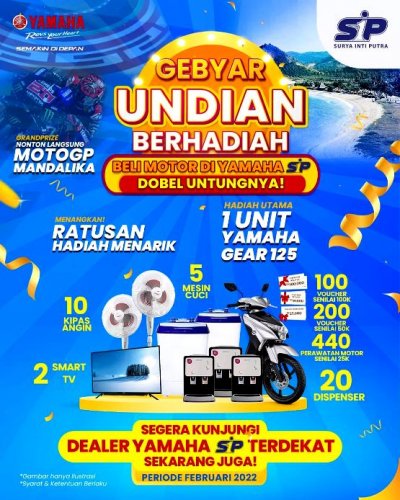 BELI MOTOR - MATIC YAMAHA DI SIP, PASTI UNTUNG, PASTI DAPAT HADIAH