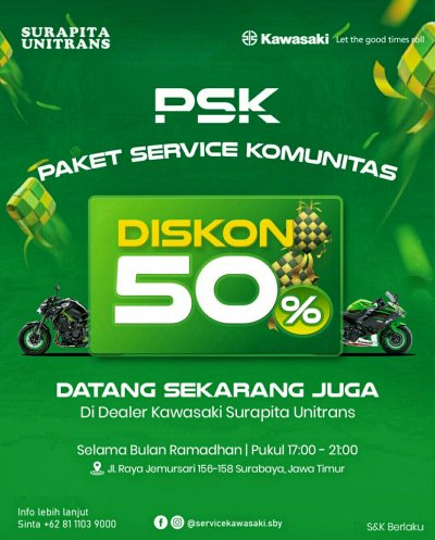 Kawasaki - Paket Service Komunitas : NIKMATI PROGRAMNYA SANTAP KULINERNYA