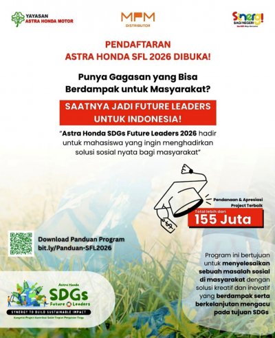Astra Honda SDGs Future Leaders 2026 Resmi Dibuka, Total Apresiasi Capai Rp. 155 Juta