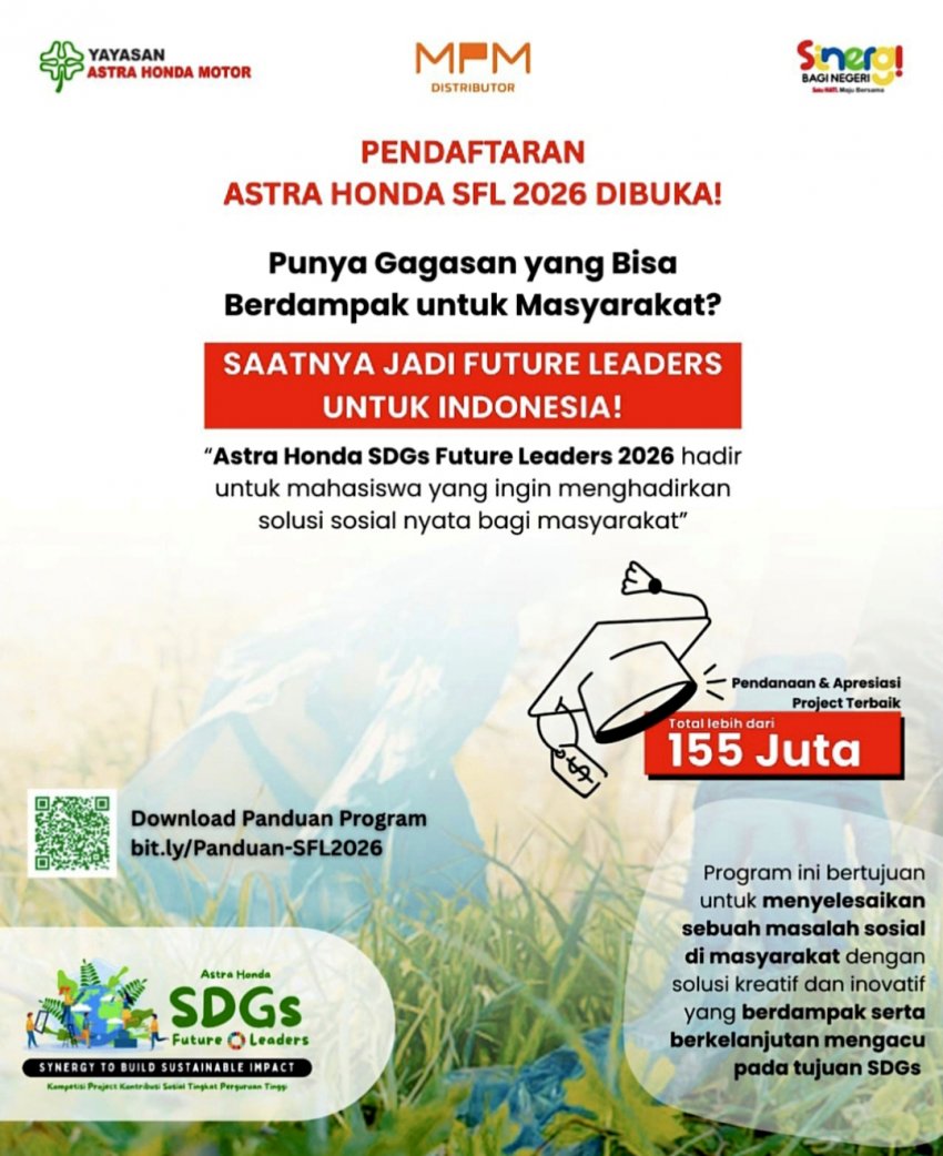 Astra Honda SDGs Future Leaders 2026 Resmi Dibuka, Total Apresiasi Capai Rp. 155 Juta