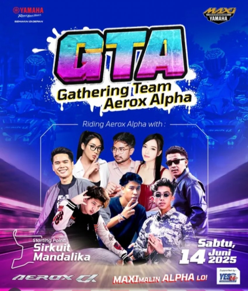 G.T.A – Gathering Team Aerox Alpha Ramaikan Jalanan Lombok :  Komunitas & Influencer Berkolaborasi dalam Rolling Eksplorasi Seru