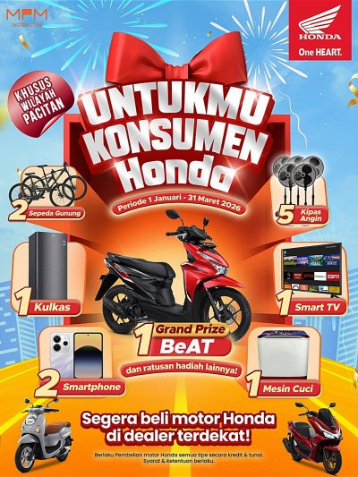 Program &ldquo;Untukmu Konsumen Honda&rdquo; Hadir di Pacitan, Honda BeAT Jadi Hadiah Utama