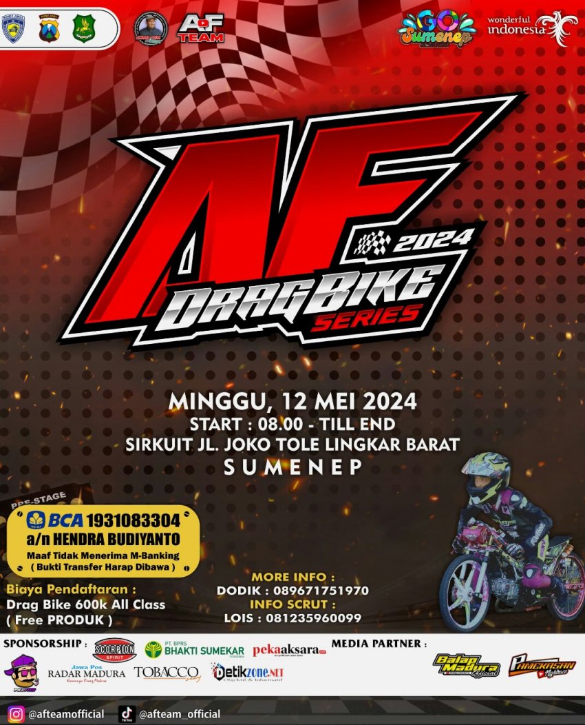 Preview AF Drag Bike Series 2024, Sumenep : PELUANG RIDER LOKAL UNTUK SPARING & MENYERAP SKILL RIDER SENIOR