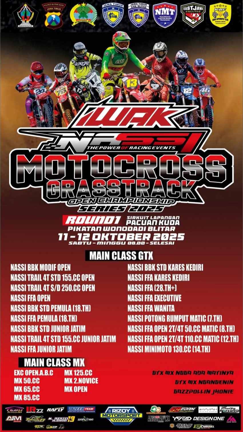 Iwak Nassi Motocross  Grasstrack 2025 Openchampionship, Blitar : SIASAT MENJAWAB PERTUMBUHAN REGENERASI KELAS SERIBU UMAT DI JATIM