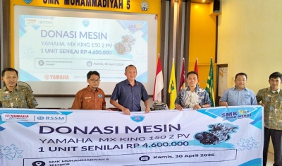 Yamaha STSJ Salurkan Donasi Mesin Sepeda Motor ke 12 SMK Binaan di Jawa Timur & NTB