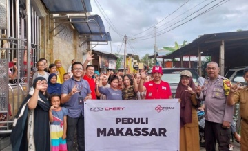 Chery Ulurkan Bantuan untuk Korban Banjir Bandang di Makassar