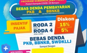 Potongan 15 % Untuk Pajak Roda Dua Jatim Diperpanjang 31 Agustus 2020